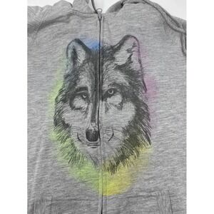 Junior's Gray‎ Wolf Chill Zippered Hoodie - Xl (15/17)